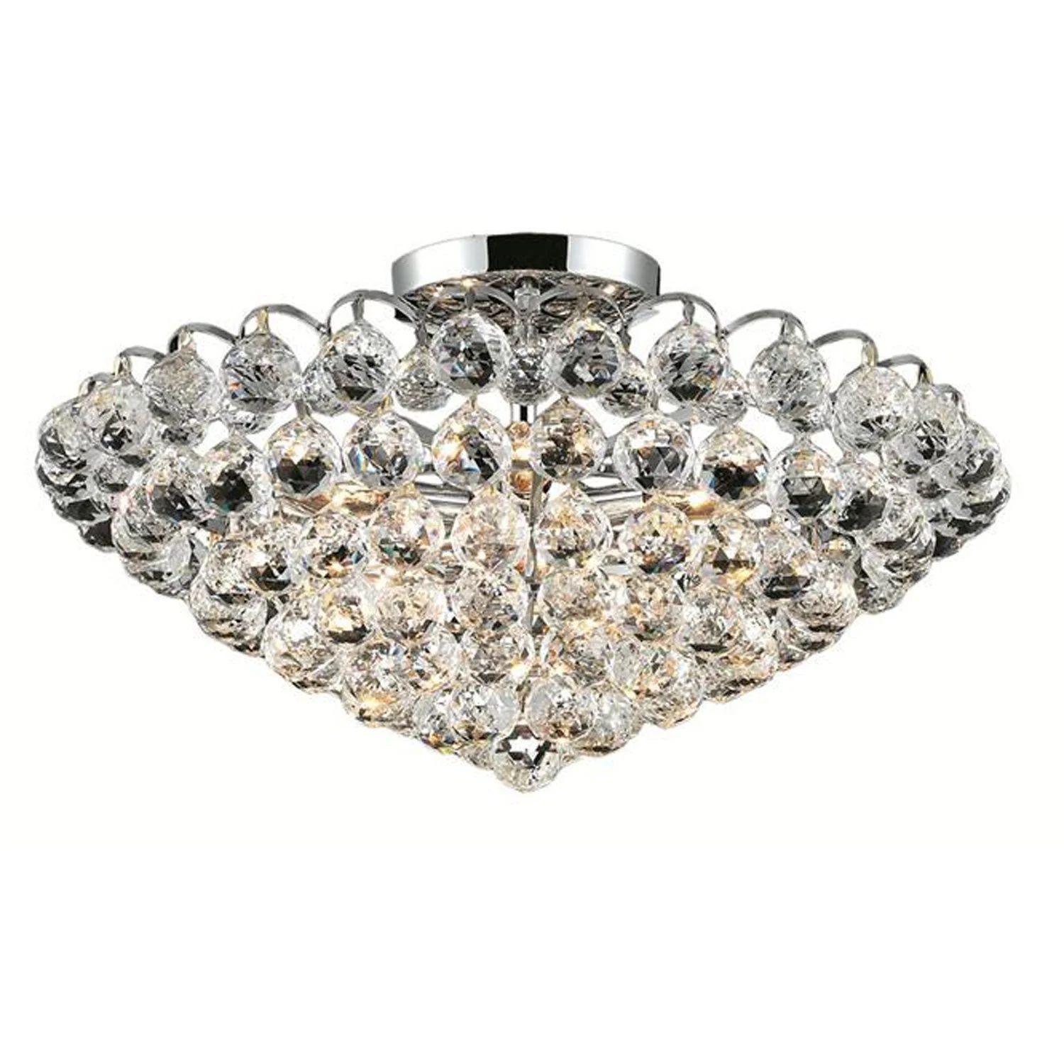 Godiva Chrome Nine-Light 21-Inch Flush Mount with Swarovski Strass Clear Crystal - Image 1