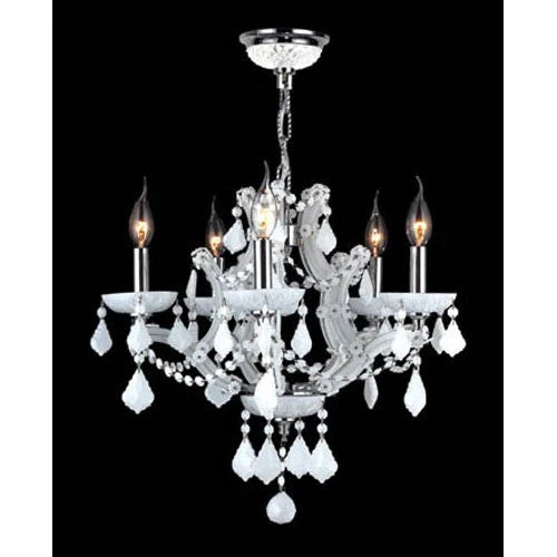 Five-Light Chrome Finish with White Crystal Chandelier - Image 1