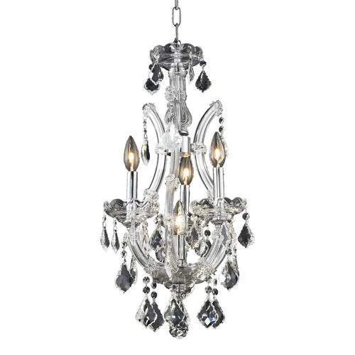 Chrome Four-Light 12-Inch Mini Chandelier with Royal Cut Clear Crystal - Image 1