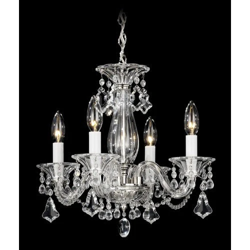 Silver Four-Light Clear Heritage Handcut Crystal Chandelier - Image 1