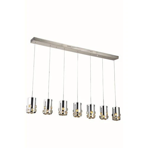 Broadway Royal Cut Crystal Chrome LED Seven Light 54.5-in Pendant - Image 1