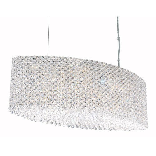 Stainless Steel 17-Light Clear Spectra Crystal Pendant Light, 28W x 9.5H x 28D - Image 1