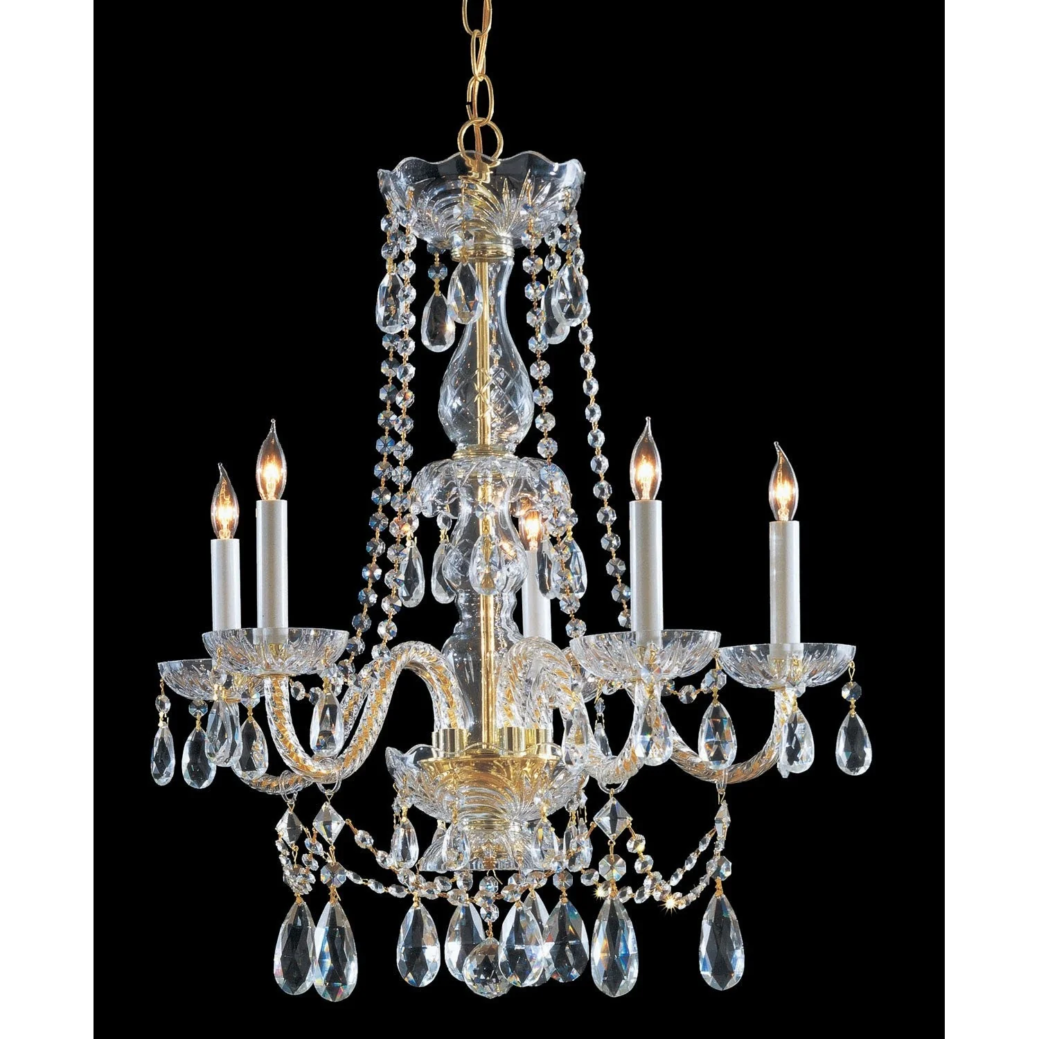Five-Light Swarovski Spectra Crystal Chandelier - Image 1