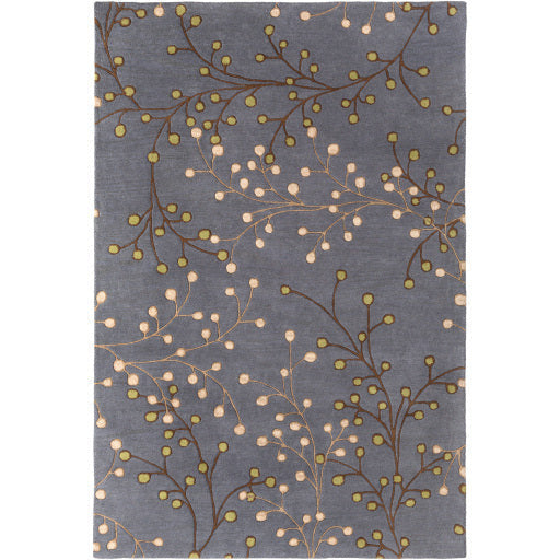 Surya Rugs Athena Collection Denim, Dark Blue, Light Blue, Light Beige & Grass Green Area Rug ATH-5125 - Image 1