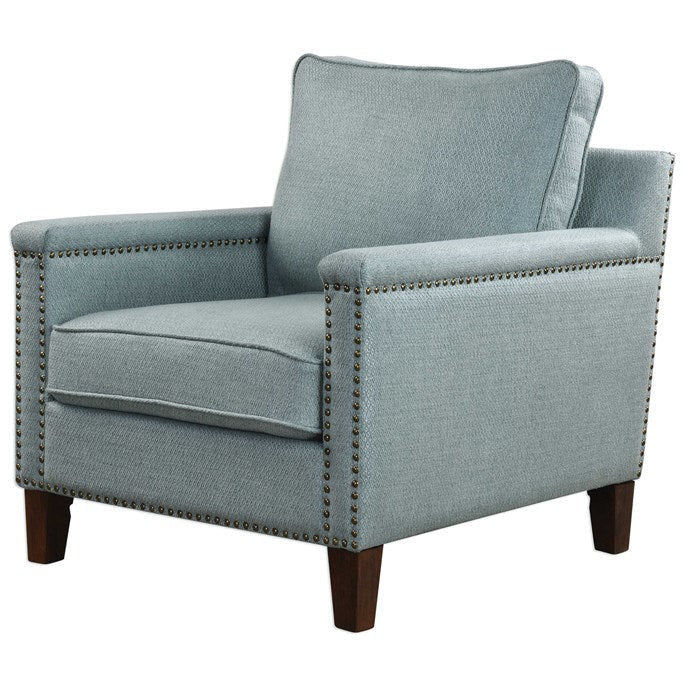 Uttermost Charlotta Sea Mist Woven Fabric Club Chair - Image 3