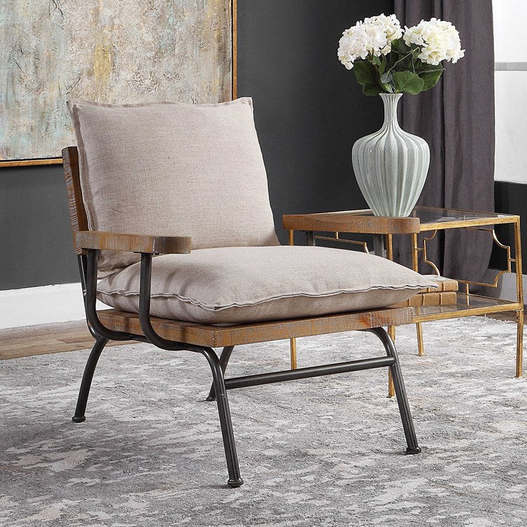 Uttermost Declan Industrial Farmhouse Accent Chair - Image 1