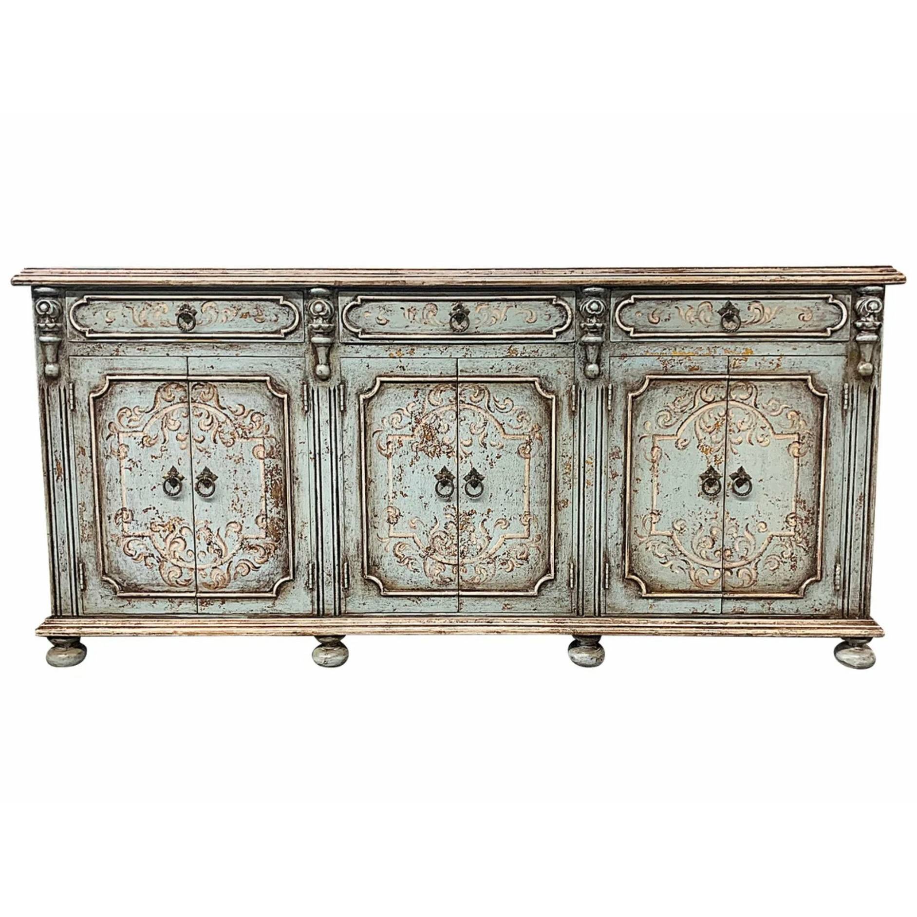 Casa Bonita Peruvian Hand-Painted Carved Wood Tammy Large Buffet