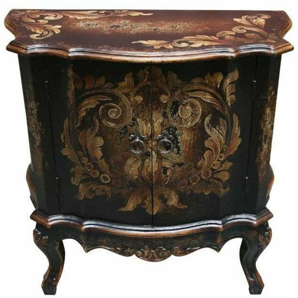 Casa Bonita Peruvian Hand-Painted Carved Wood Aragon Chest - Image 1