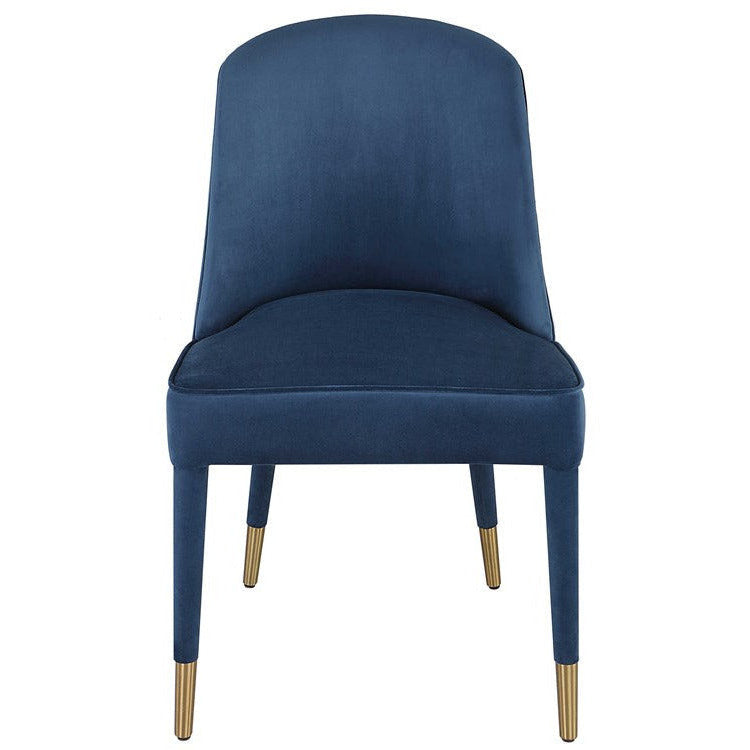 Uttermost Brie Sapphire Blue Velvet Modern Dining Chairs Set of 2 - Image 2