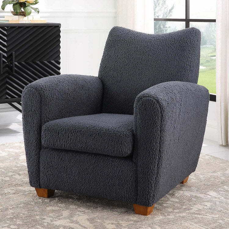 Uttermost Teddy Slate Faux Shearling Accent Chair - Image 1