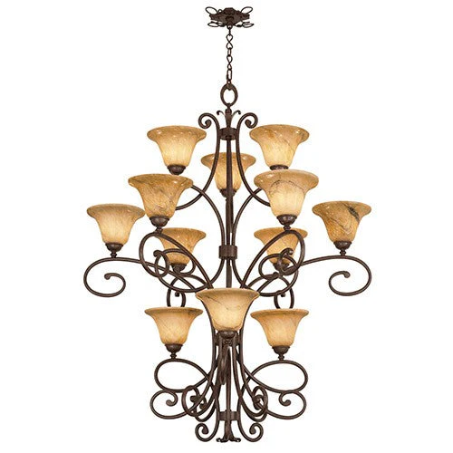 Kalco Lighting Amelie Tortoise Shell 12-Light Chandelier - Image 1
