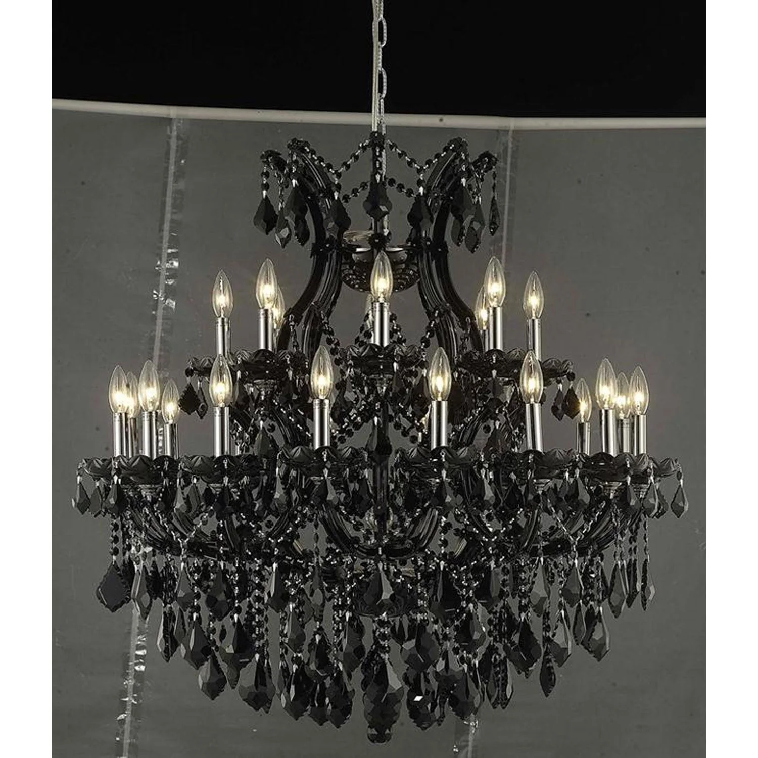 Black 25-Light Chandelier with Jet Black Royal Cut Crystal - Image 1
