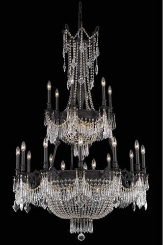 Bronze 27-Light Chandelier with Royal Cut Crystal - Image 1