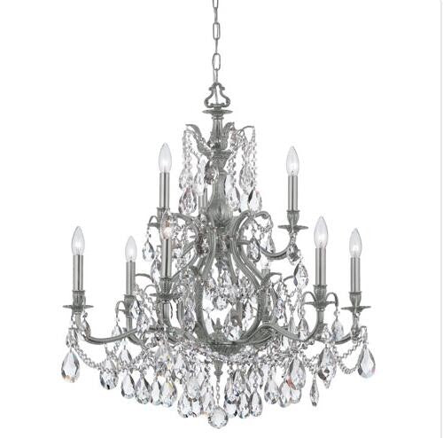 Pewter Nine-Light Chandelier with Swarovski Elements - Image 1