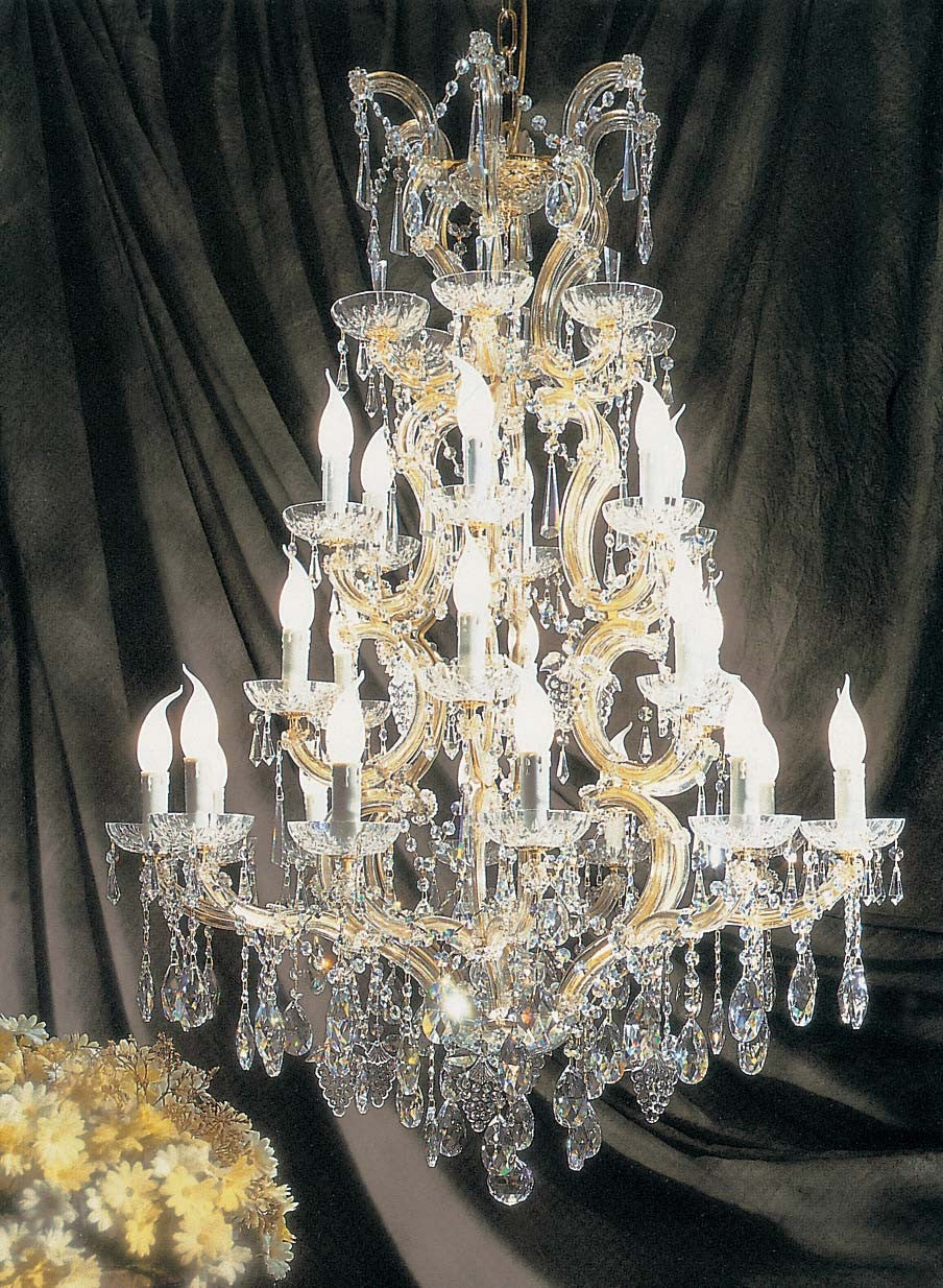 24 Lights Maria Theresa crystal chandelier droped with hand-cut crystals - Image 1