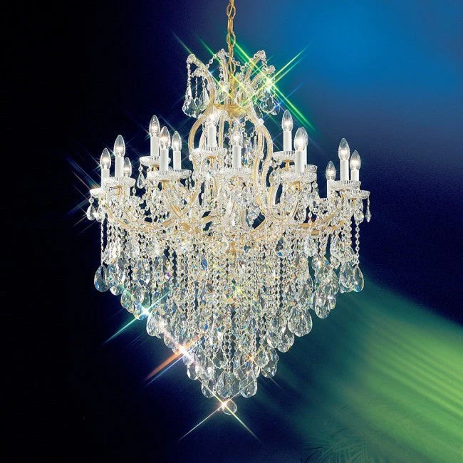 Gold plated 19 Light Maria Theresa crystal Chandelier - Image 1
