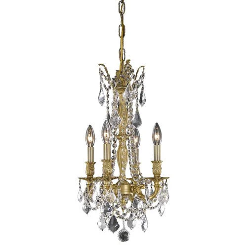 French Gold Four-Light Chandelier with Royal Cut Crystal - Image 1