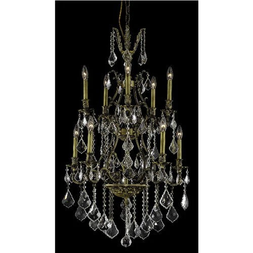 Bronze Ten-Light 26-Inch Chandelier with Royal Cut Clear Crystal - Image 1