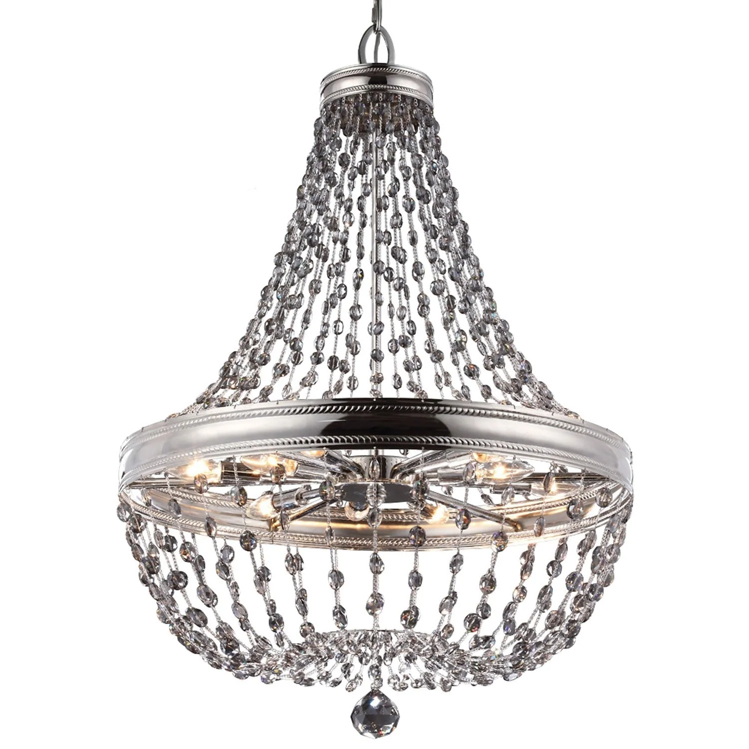 Polished Nickel 12-Light Chandelier - Image 1