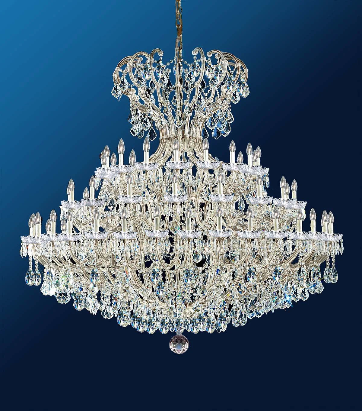 72 Lights Maria Theresa crystal chandelier dressed with clear crystals - Image 1