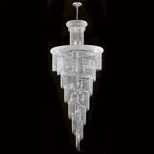 Corp Empire 28-Light Chrome Finish with Clear-Crystals Chandelier - Image 1