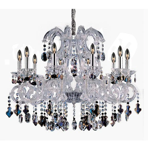 Lorraine Chrome 10-Light 34-Inch Wide Chandelier with Firenze Mixed Crystal - Image 1