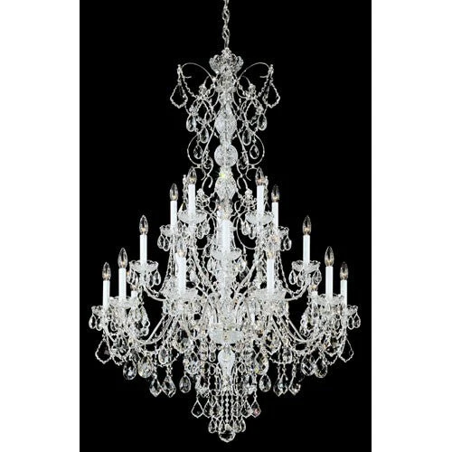 Century Silver 20-Light Clear Heritage Handcut Crystal Chandelier, 37W x 54.5H x 37D - Image 1