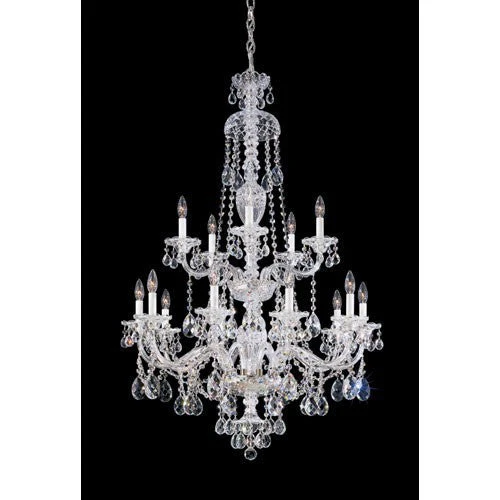 Sterling Silver 15-Light Clear Heritage Handcut Crystal Chandelier, 32W x 47H x 32D - Image 1