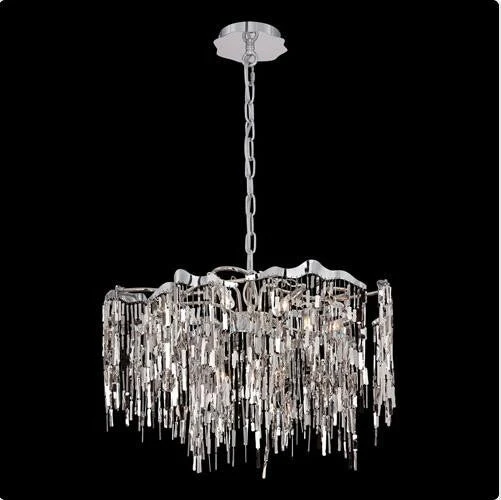Chrome 23-Inch Nine-Light Chandelier - Image 1