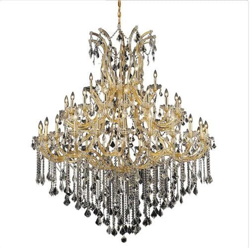 Gold Forty-Nine Light 60-Inch Chandelier with Royal Cut Clear Crystal - Image 1