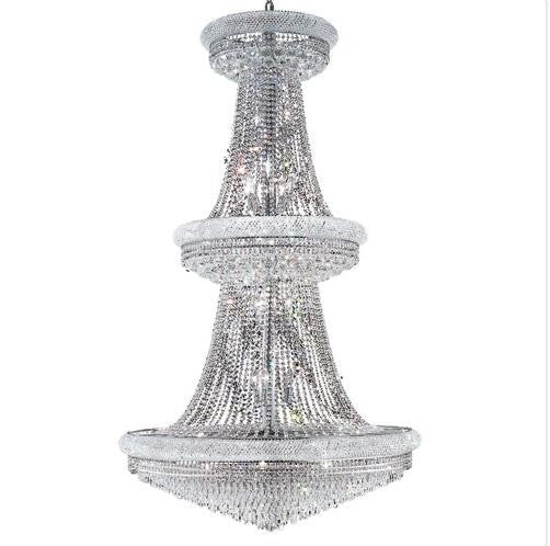 Chrome Thirty-Eight Light 42-Inch Three-Tier Chandelier with Royal Cut Clear Crystal - Image 1