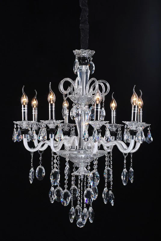 Polished chrome 8 light traditional crystal Chandelier - Image 1