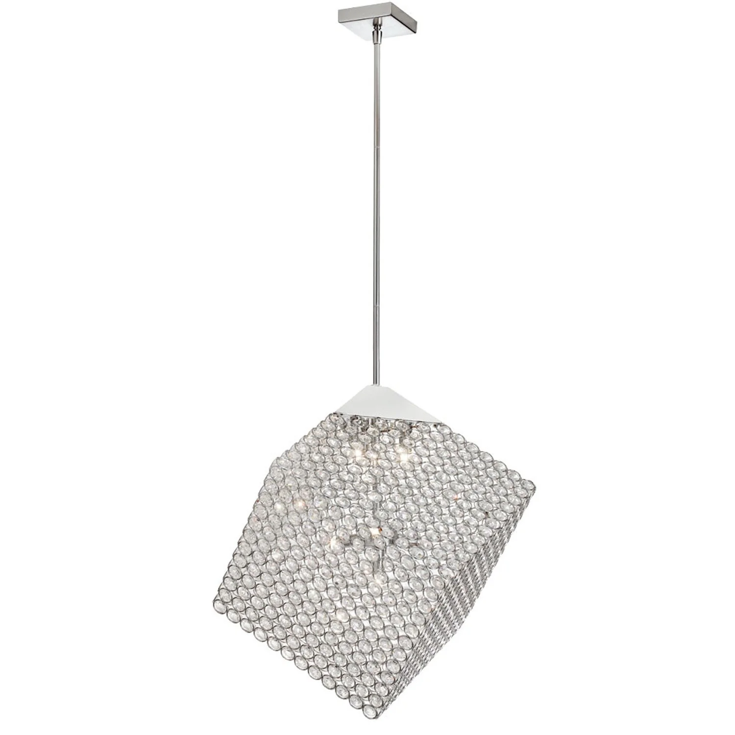 Polished Chrome Seven-Light Square Chandelier - Image 1