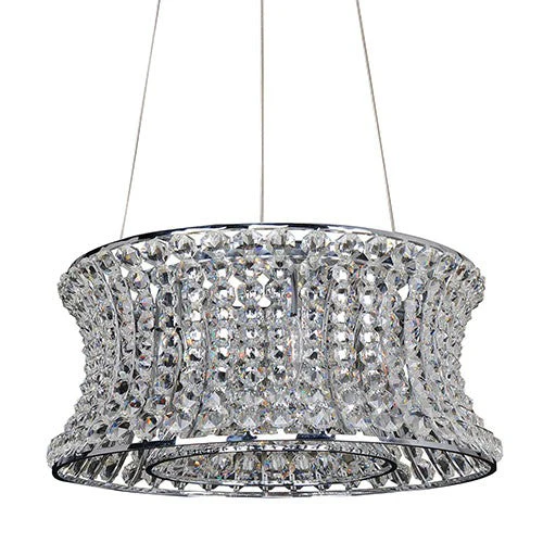 Chrome 12-Light Round Drum Pendant - Image 1