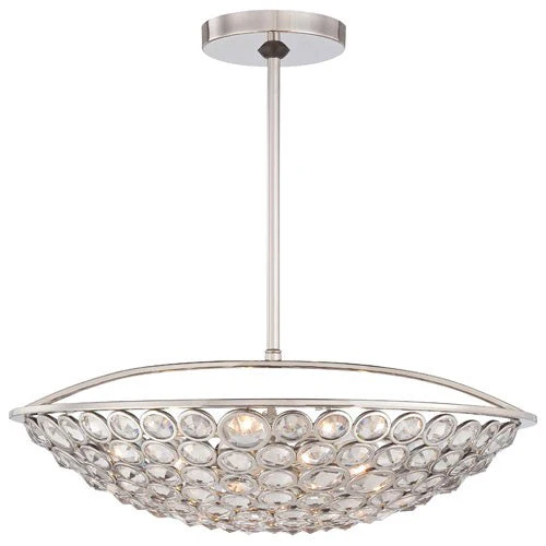 Magique Polished Nickel Five-Light Bowl Pendant - Image 1