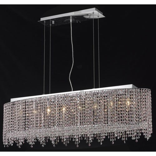 Moda Oval Lace Chrome Eight-Light 46-Inch Island Pendant with Elegant Cut Clear Crystal - Image 1
