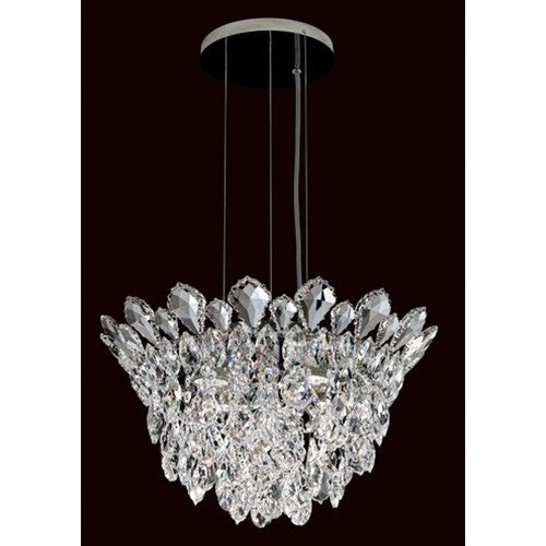 Strands Stainless Steel Four-Light Round Short Pendant with Clear Heritage Crystal - Image 1