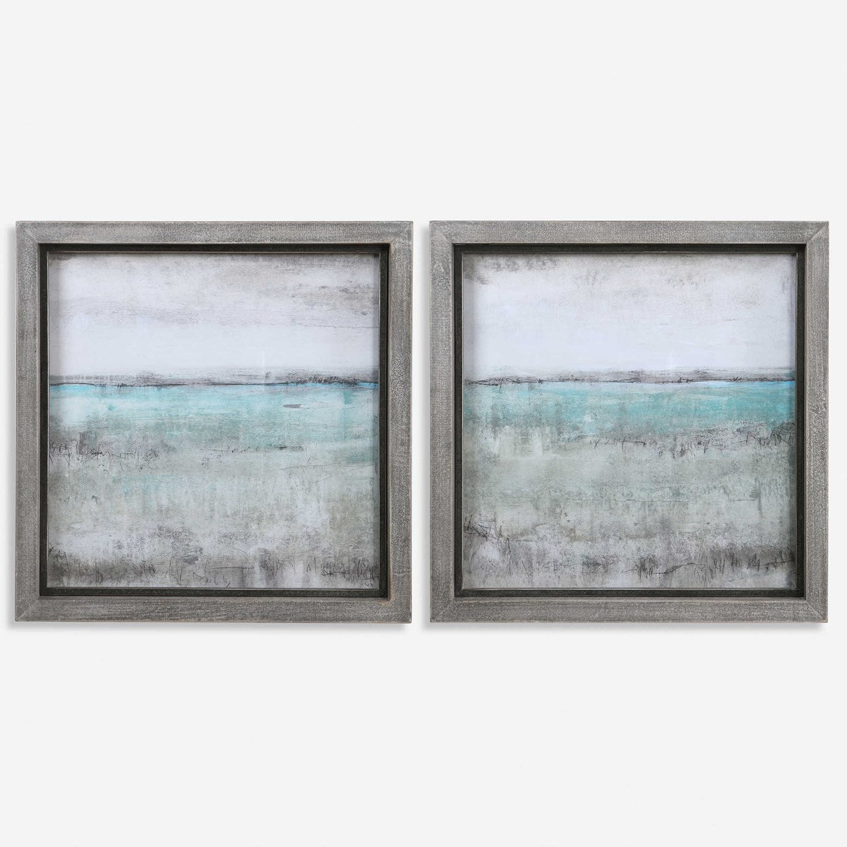 Uttermost Aqua Horizon Landscape Set of Framed Prints - Image 2
