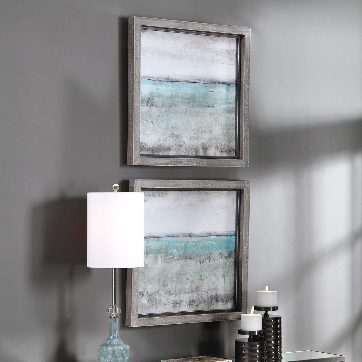 Uttermost Aqua Horizon Landscape Set of Framed Prints - Image 3