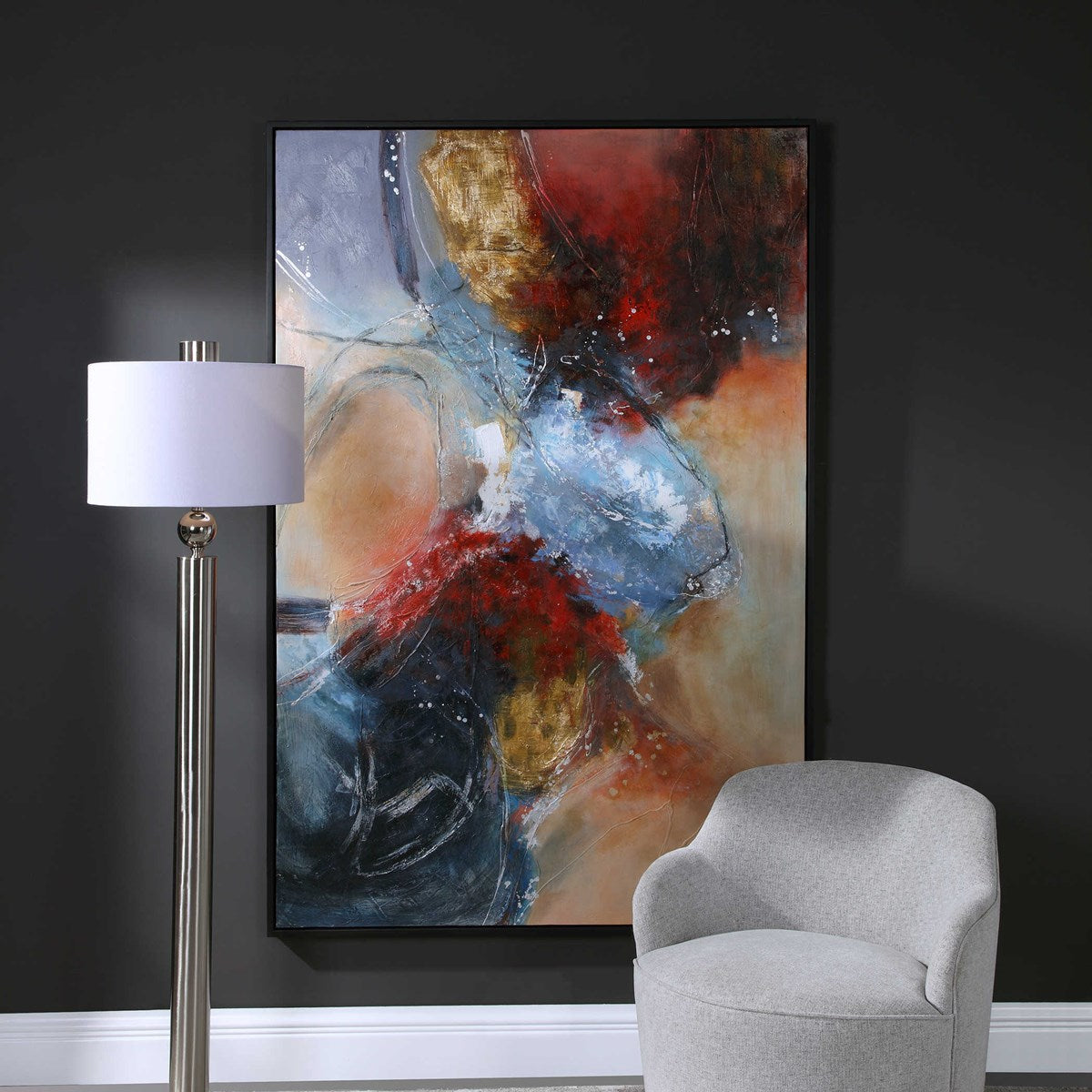 Uttermost Summer Sunset Abstract Hand Painted Canvas - Image 1