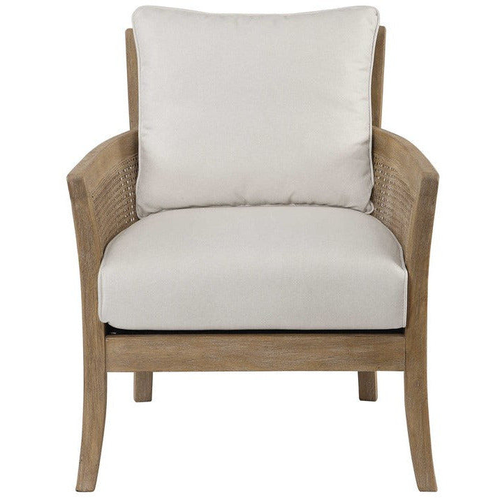 Uttermost Encore Off-White Performance Fabric Cane Armchair - Image 2