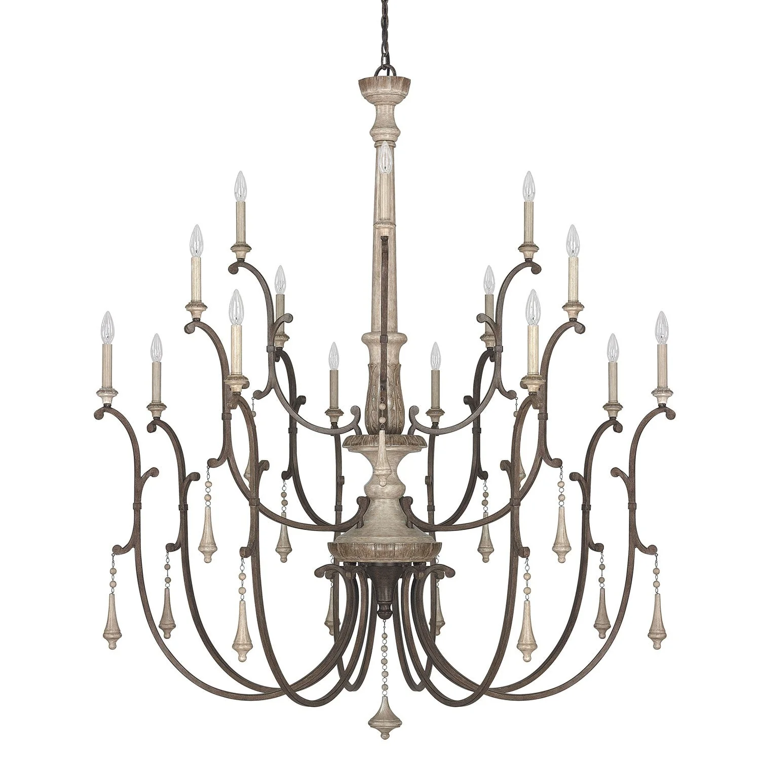 Fixture Company Chateau French Oak Sixteen-Light Chandelier - Image 1