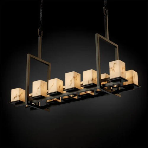 Justice Design Group LumenAria Montana 12-Up and Five-Downlight Dark Bronze Tall Bridge Chandelier - Image 1
