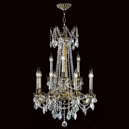 Corp Solid Brass 12-Light Antique Bronze Finish with Clear-Crystals Chandelier - Image 1