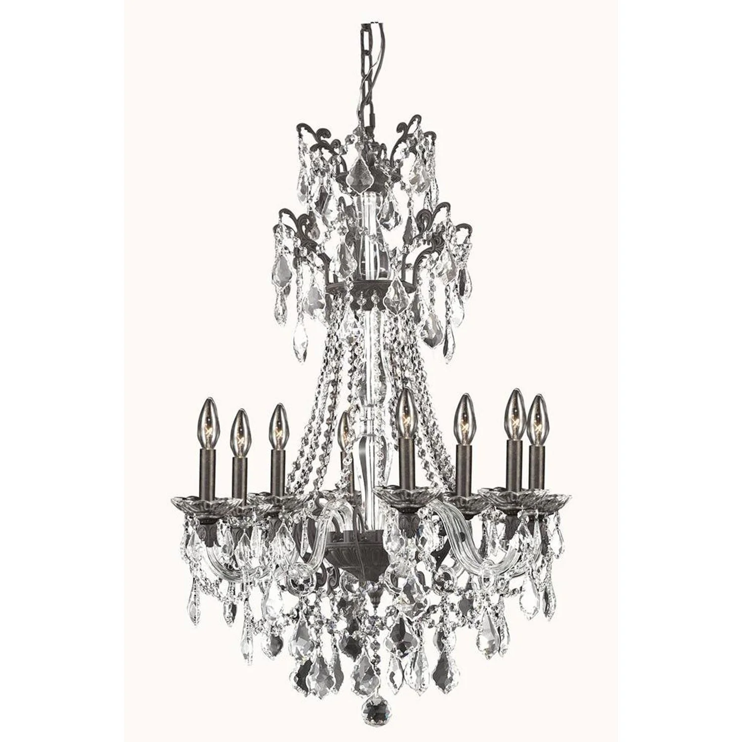 Imperia Dark Bronze Eight-Light Chandelier with Swarovski Elements Crystal - Image 1