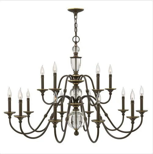Bronze 15-Light Chandelier - Image 1
