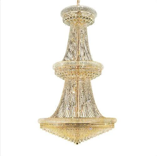 Gold Thirty-Eight Light 42-Inch Three-Tier Chandelier with Royal Cut Clear Crystal - Image 1