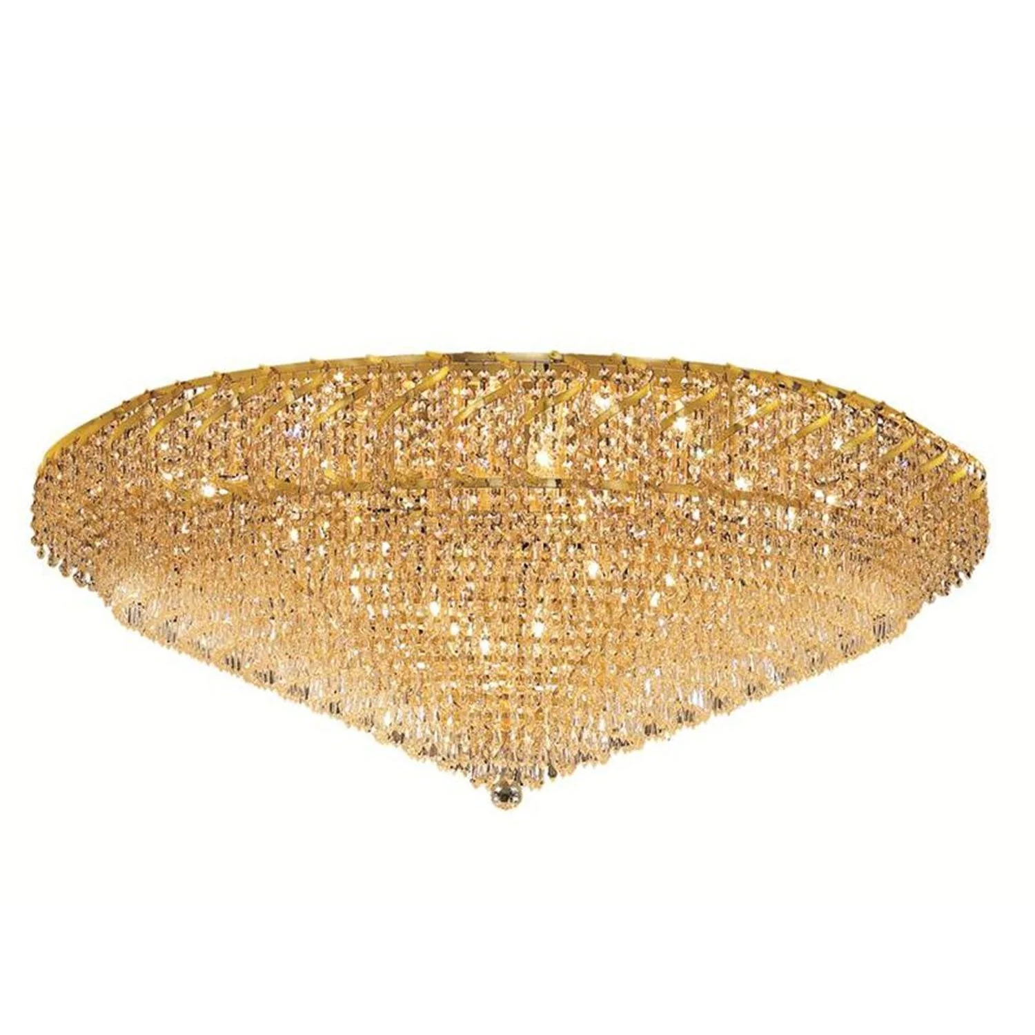 Belenus Gold Thirty-Six Light 48-Inch Flush Mount with Royal Cut Clear Crystal - Image 1
