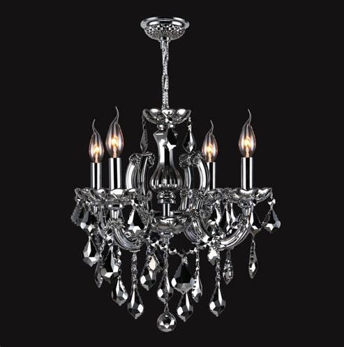 Four-Light Chrome Finish with Chrome Crystal Chandelier - Image 1