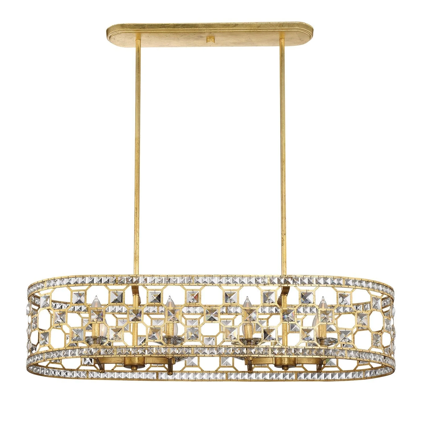 Gold Bullion Eight-Light Linear Pendant - Image 1